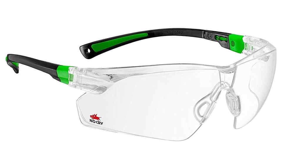 NoCry Safety Glasses with Clear Anti Fog Scratch Resistant Wrap-Around Lenses and No-Slip Grips