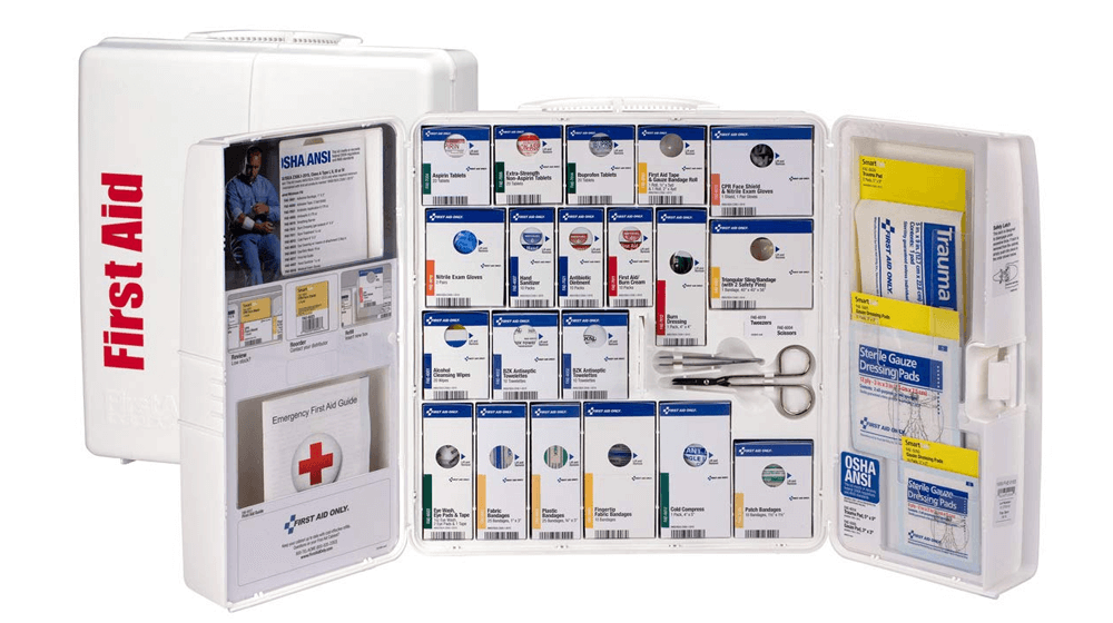 First Aid Only 50 Person Large Plastic SmartCompliance First Aid Cabinet with Medications