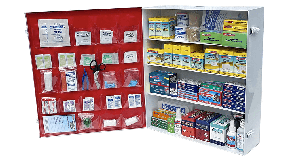 Rapid Care First Aid 865-15-1F 4 Shelf All Purpose Extra Wide First Aid Cabinet, Trauma Center