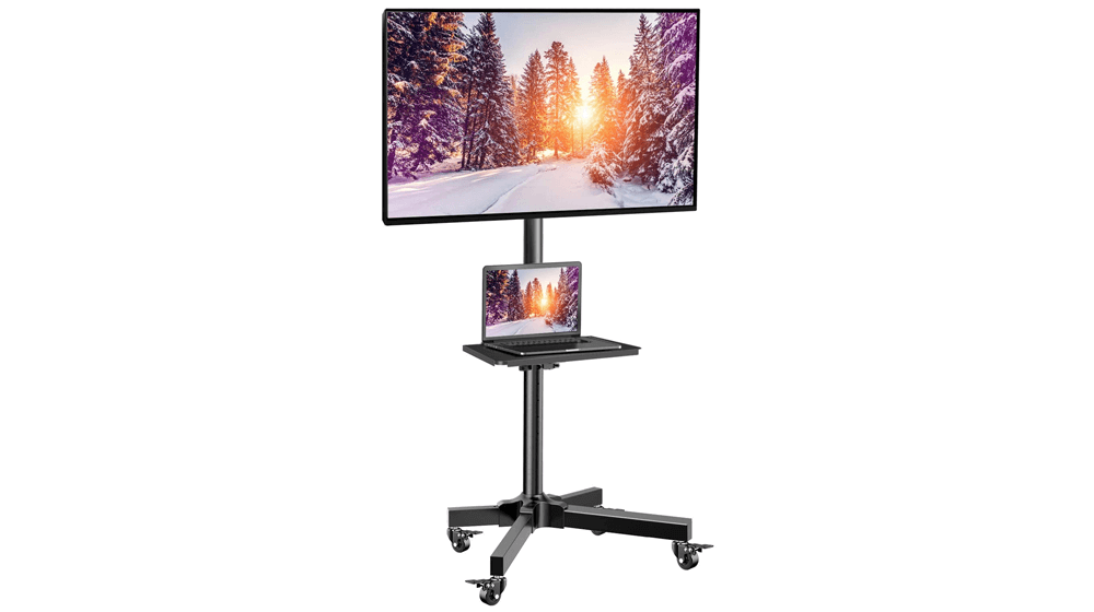 Mobile TV Cart with Wheels for 23-55 Inch LCD LED 4K Flat Curved Screen TVs