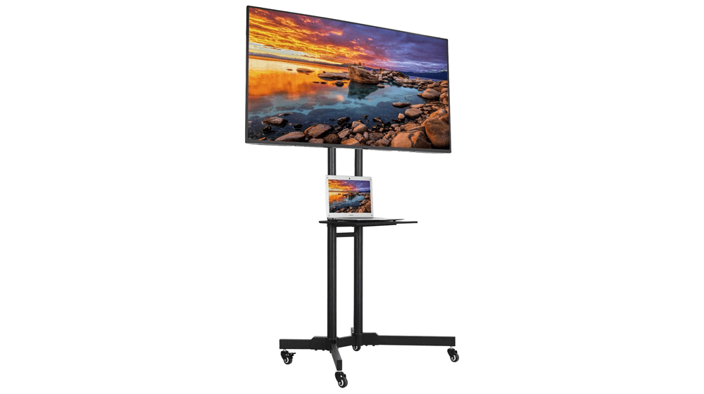 YAHEETECH 32 to 65 Inch Mobile TV Cart Universal Flat Screen Rolling TV Stand