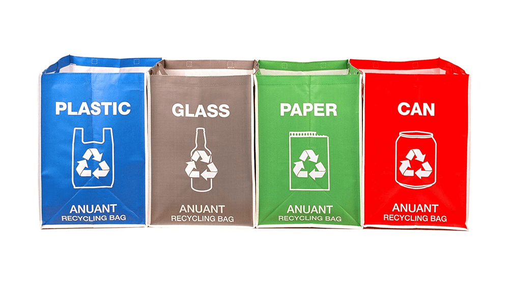 ANUANT Separate Recycling Waste Bin Bags for Kitchen Office in Home - Recycle Garbage Trash Sorting Bins