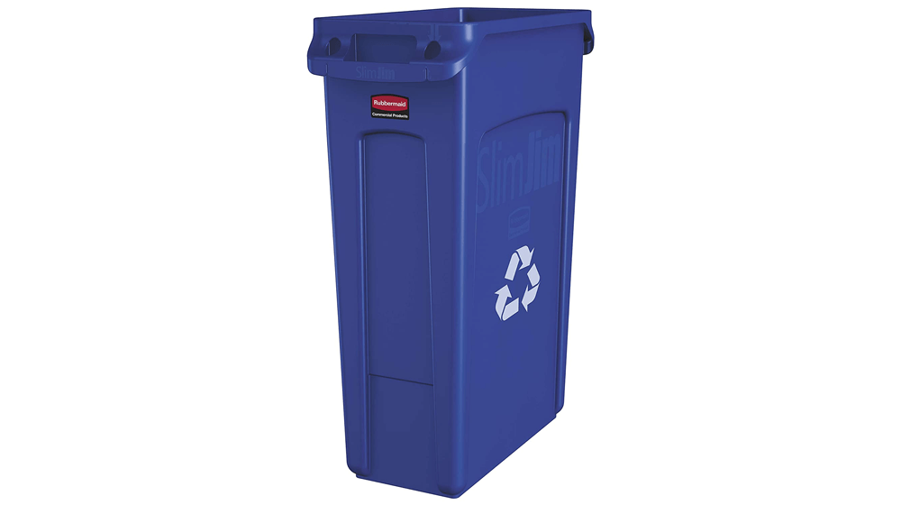 Rubbermaid Commercial Products Slim Jim Plastic Rectangular Recycling Bin with Venting Channels