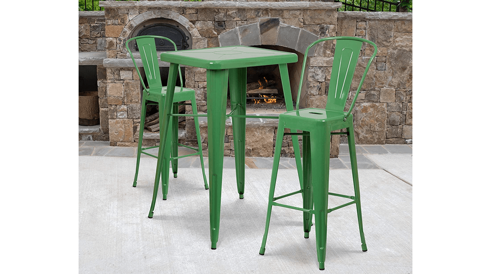 Commercial-Grade-23.75-Inch-Square-Green-Metal-Indoor-Outdoor-Bar-Table-Set.png
