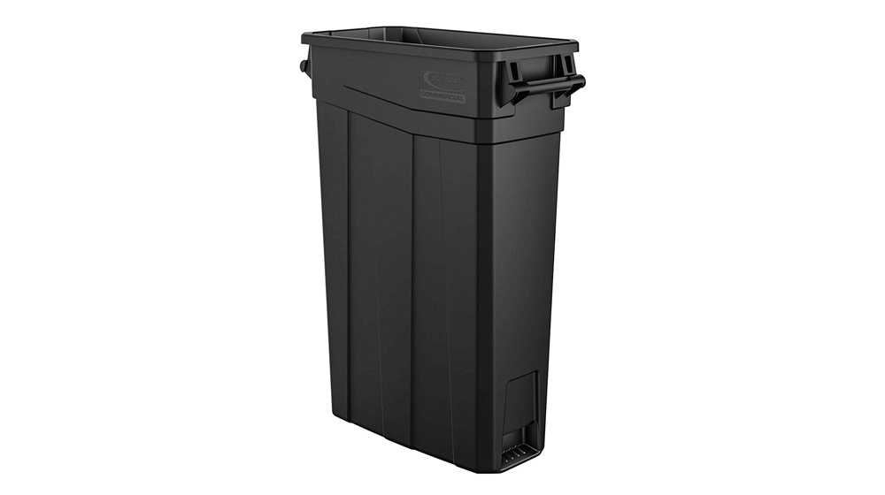 Suncast Commercial TCNH2030BK Narrow Trash Can With Handles