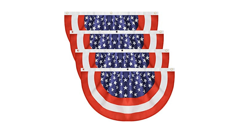 5 Piece USA Bunting Flag Patriotic Pleated Fan Flag