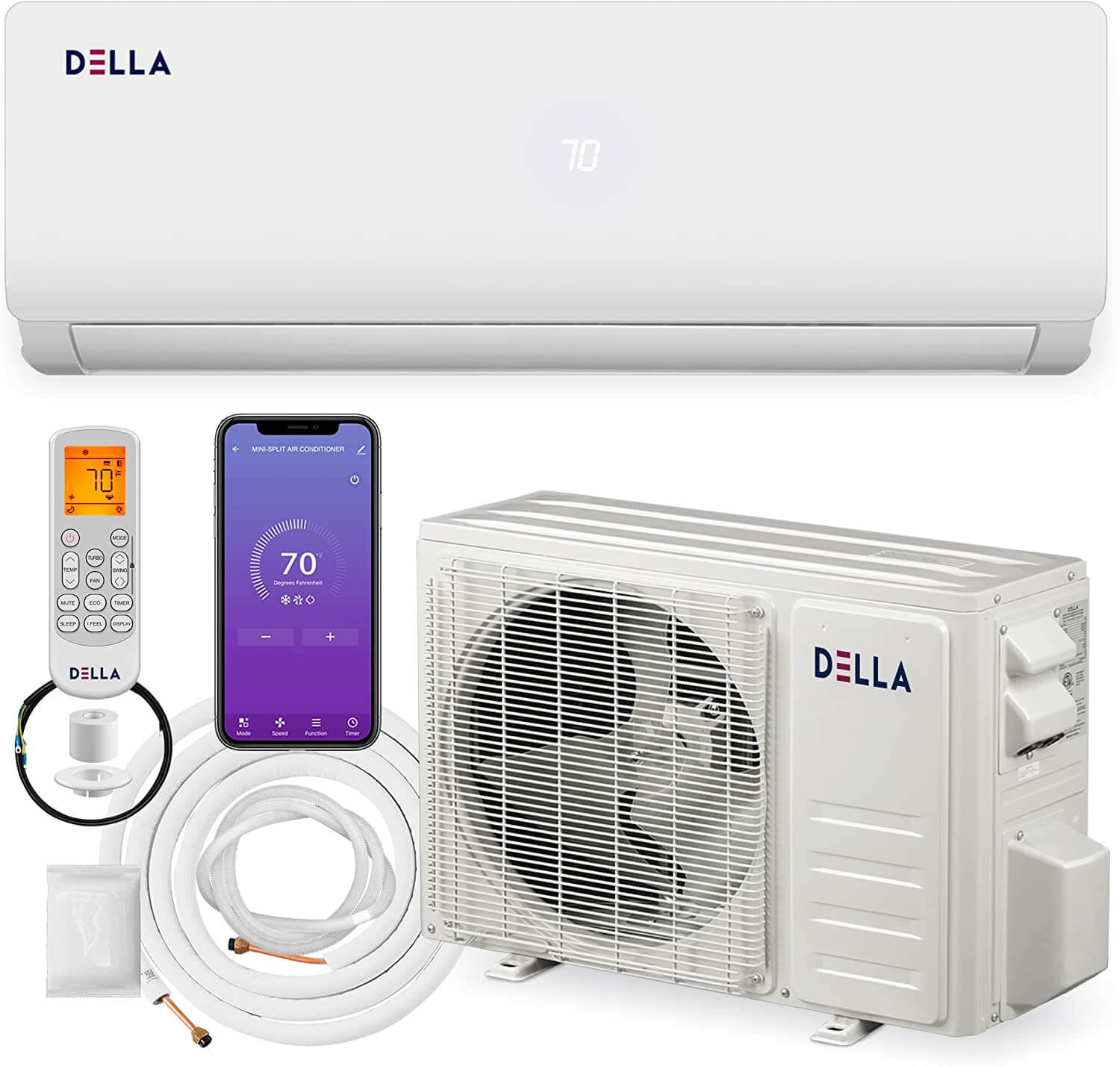 DELLA 24000 BTU Wifi Enabled Mini Split Air Conditioner