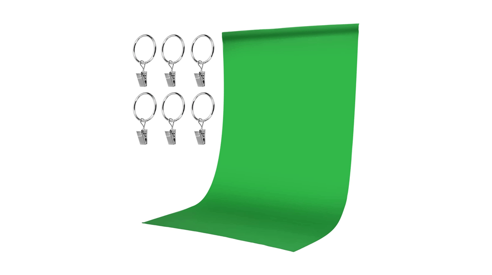 Green Screen MOHOO 5x7 ft Green Backdrop Wrinkle-Free with 6 Ring Clips
