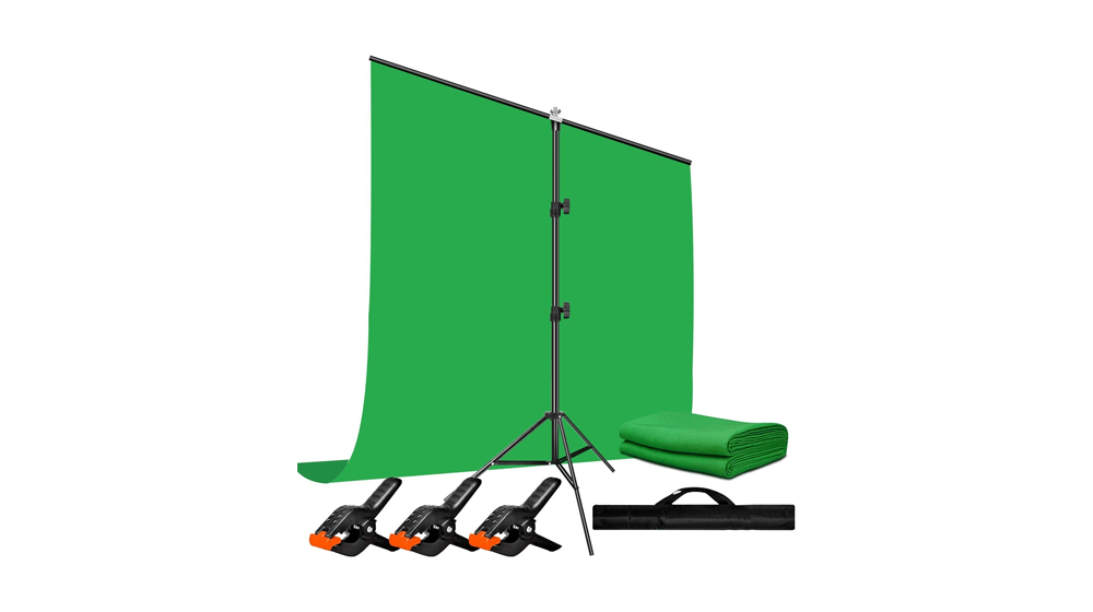 Heysliy Green Screen Backdrop with Stand Kit