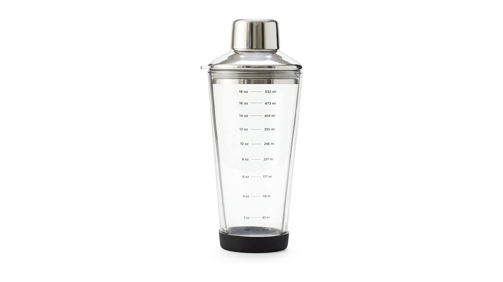 Rabbit 18 oz Glass Cocktail Shaker with Printed Measurements