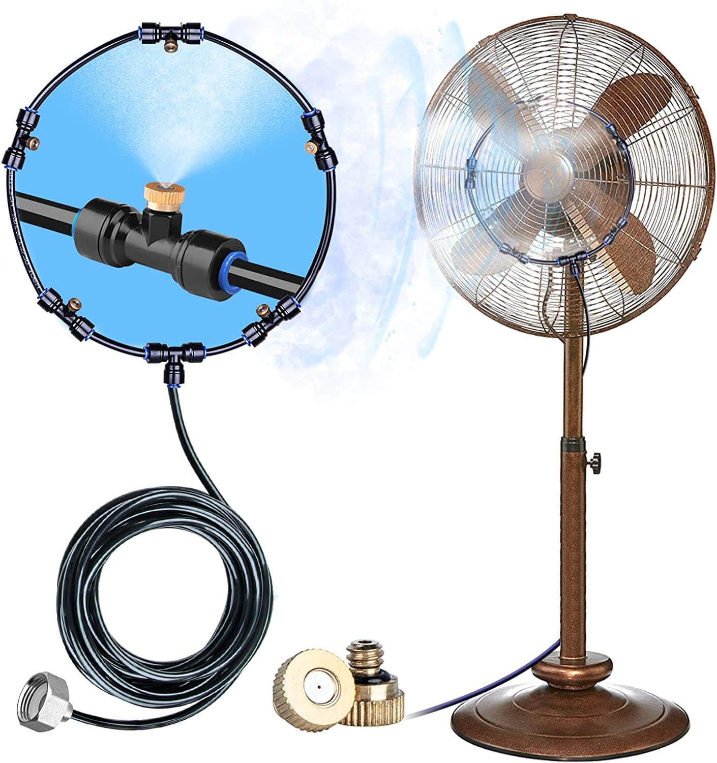 homenote Fan Misting Kit for a Cool Patio Breeze 16.4FT