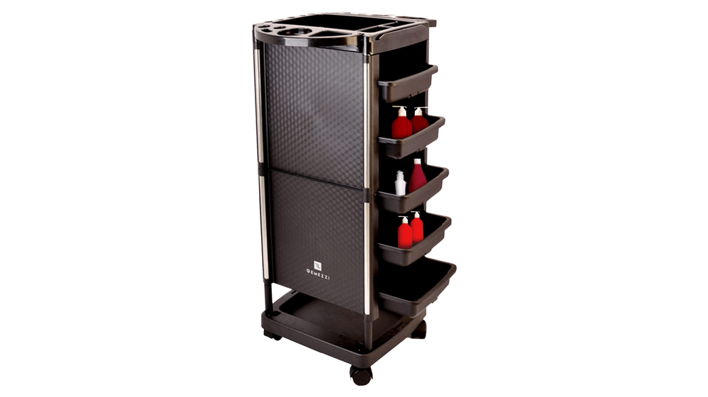GEMEZZI Salon Trolley Cart with Wheels and Handle, 5 Drawer Rolling Cart