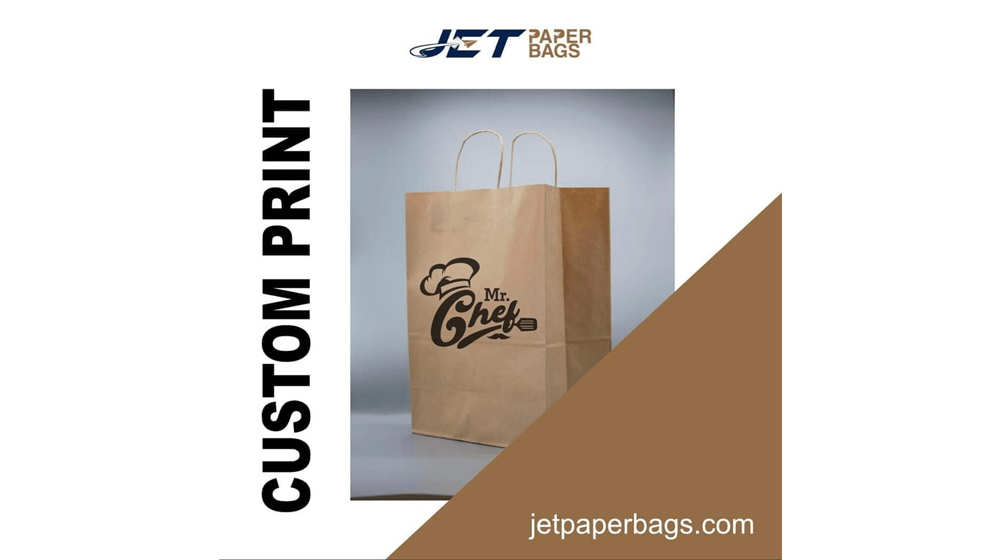Custom Logo Printing on Brown Kraft Paper Shopping Bags