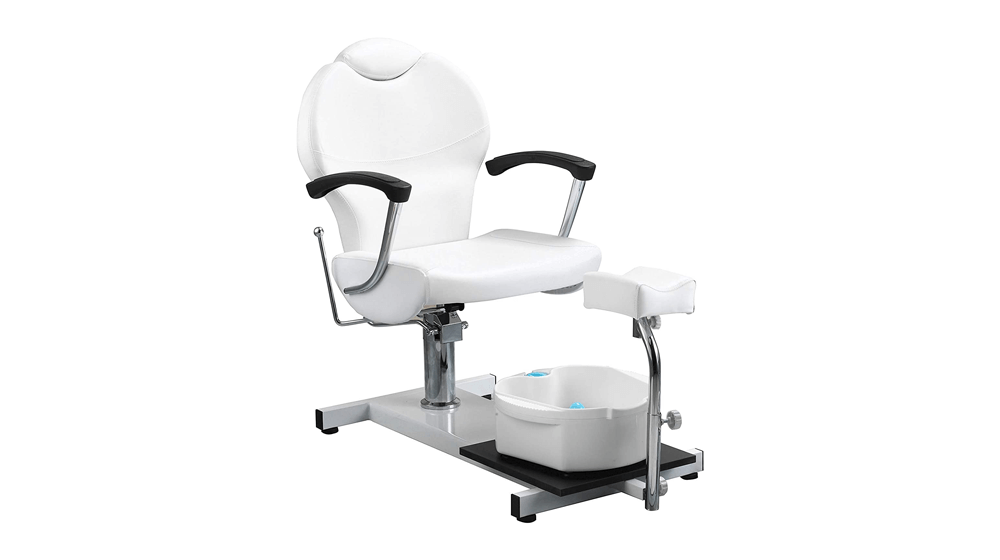Eastmagic Pedicure Chair Spa Station Chair Reclining with Bubble Massage Footbath Basin