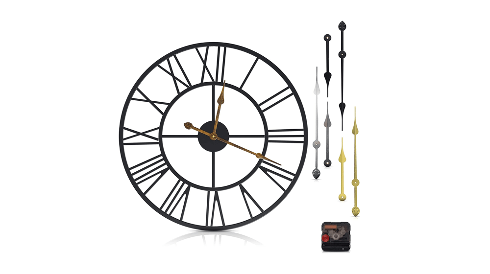 Large Wall Clock – 24-inch_ 60cm _ Roman Numeral Wall Clocks