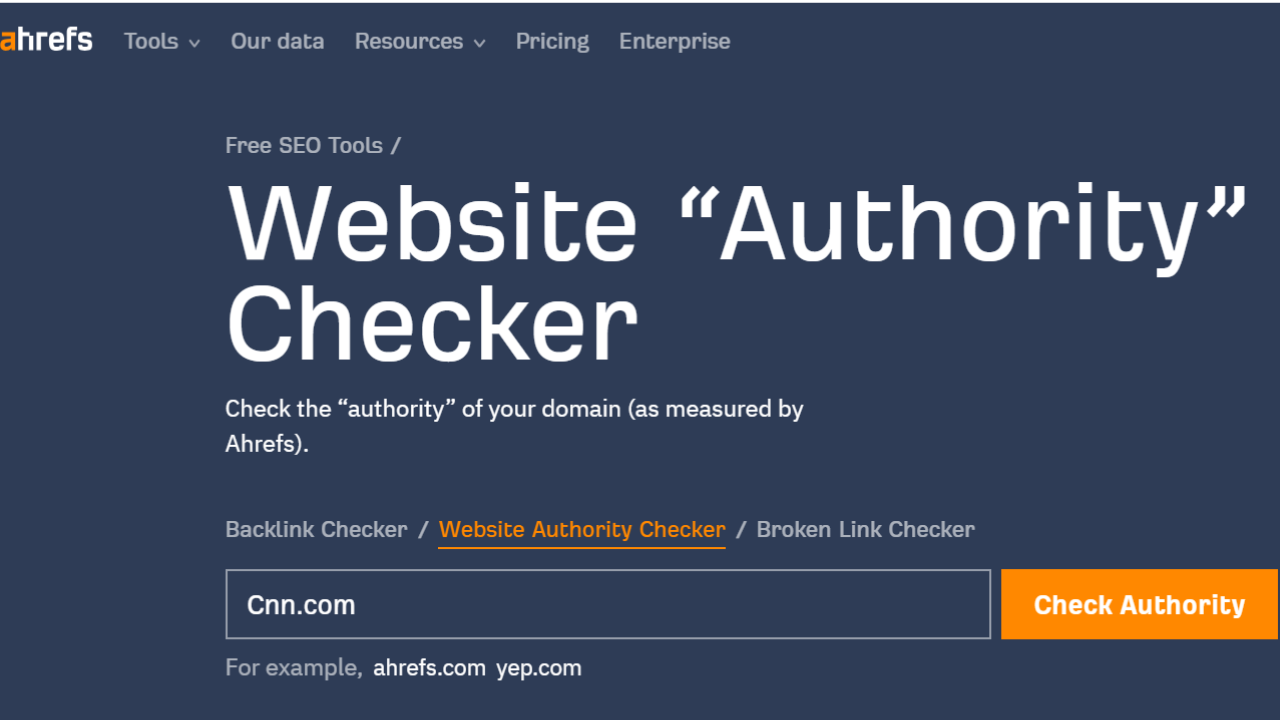 what is domain authority? Ahref checker
