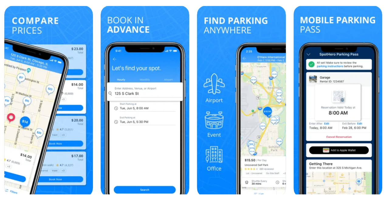 spothero parking app