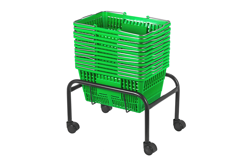 Mophorn 12PCS Shopping Basket, Plastic Green Shopping Baskets