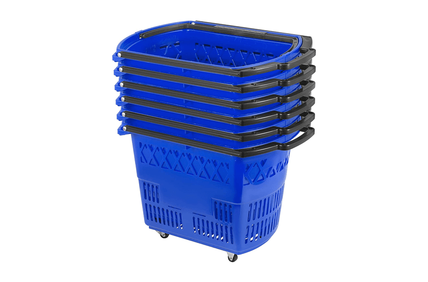 Mophorn 6PCS Shopping Carts, Blue Shopping Baskets with Handles