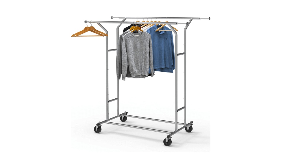 Simple Houseware Heavy Duty Double Rail Clothing Garment Rack